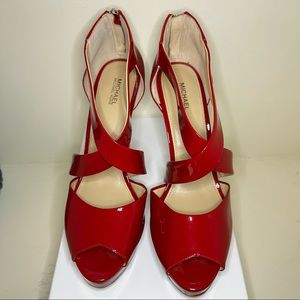 Micheal Kors Red Patent Leather Heels - 9.5